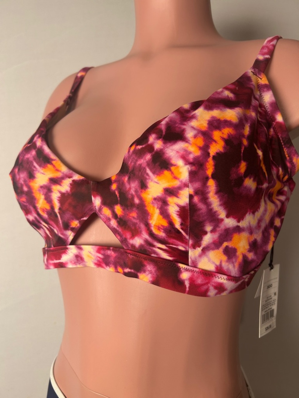 Shade & Shore Bikini Top Light Lift Tie Dye Target Swim Sz 38DD Removable Pad